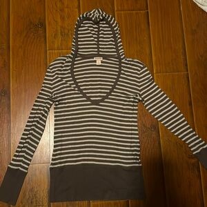 Mossimo Supply Co. Green and White Striped Large LongSleeve over-shirt